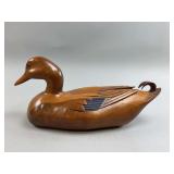 Signed 1987 Mike Geary Hand Carved Wooden Duck Decoy Sculpture