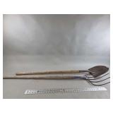 Two Long-Handled Garden Tools Consisting of a Shovel and a Fork
