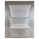 Sterilite Plastic Storage Totes - Set of Three