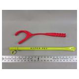 Hyper Pet Brand Neon Yellow Metal Rod and Red Plastic Claw Tool