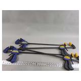 Four Irwin Quick-Grip Bar Clamps