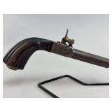 Engraved Percussion Muff Pistol with Fluted Wood Grip