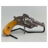 Engraved Cal 320 Folding Trigger Revolver with Amber Colored Grips