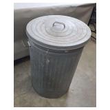 Galvanized Metal Trash Can with Lid and Handles
