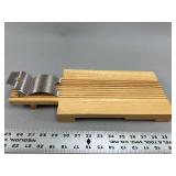 Wooden Bread Slicer with Stainless Steel Blade and Integrated Ruler