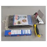 Assorted Hardware and Tools Including Hyde MaxxGrip Corner Tool