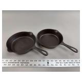 Set of Two Cast Iron Skillets featuring Griswold and Keystone Food Chopper