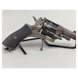 European Pinfire Pocket Revolver with Folding Trigger and Checkered Grips