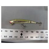 Jointed Fishing Lure Silver and Yellow with Red Accent
