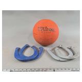 Wilson Official Basketball and Pitching Horseshoes