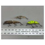Lot of Three C.C.B. Co. Garrett Ind. and Plastic-Lipped Fishing Lures