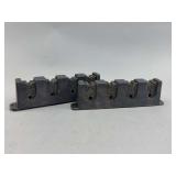 Set of Two Black Plastic Fishing Rod Racks with Foam Inserts