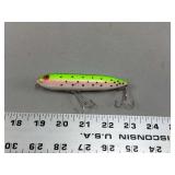 Original Heddon Zara Spook Fishing Lure Green Glitter