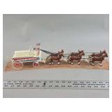Custom Model Wagon Display with Six-Horse Team and Wooden Base