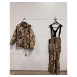Cabelas MT050 Gore-Tex Silent Suede Camouflage Jacket and Bibs Set Size Large Regular