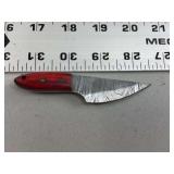 Damascus Steel Fixed Blade Knife with Red Wood Handle