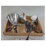 Metal Reflector Clip Lamps with Sylvania and Luminus Bulbs