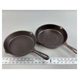 Set of Two Cast Iron Skillets Including GSW Made in Canada No 8 Fry Pan and Diamond Logo Skillet