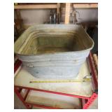 Galvanized Metal Wash Tub with Embossed Bottom