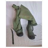 Green Insulated Rubber Steel Shank Hip Waders Size 12