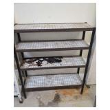 Four-Tier Metal Frame Shelving Unit with Laminate Shelves