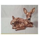 Ceramic Doe and Fawn Figurine