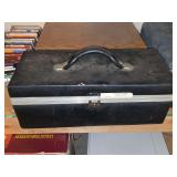 Black Vinyl 8-Track Storage Case with Multiple Audio Cartridges