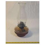 Amber Glass Kerosene Oil Lamp with Burner and Chimney