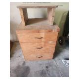 Plywood Three-Drawer Cabinet with Auxiliary Wood Riser