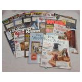 Assorted Woodworking and Carving Magazines Including Fine Woodworking, Wood, and Woodcarving
