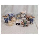 Winter Moose Figurines, Ceramic Mug, Wax Warmer, Sphere Candles, Glassware, and Candle Holders