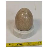 Polished Stone Egg with White Marble Stand