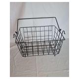 Black Wire Bicycle Basket with Handle and Mounting Hooks