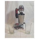 Hamilton Beach Drink Master Drink Mixer with Stainless Steel Cup and Two Glass Tumblers