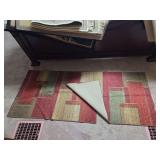 Geometric Pattern Accent Rugs with Non-Slip Backing