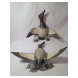 Two Sculptural Duck Decoys with Extended Wings