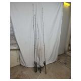 Four Assorted Fishing Rods and Reels Including Scheels Sports Competitor and Ultimate Angler