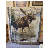 Al Agnew Woven Moose Tapestry Throw Blanket