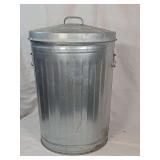 Galvanized Metal Trash Can with Lid