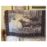 Jim Kasper Woven Moose Landscape Tapestry Throw Blanket