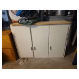 White Painted Wooden Three-Door Cabinet with Shelves