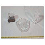 Wildlife Glass Sculptures and Metal Dog Figurine Display Group