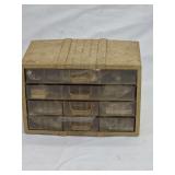 Plastic Twelve-Drawer Storage Cabinet with Mixed Jewelry and Minerals