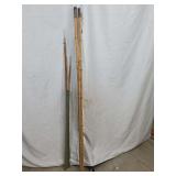 Group of Split Bamboo Fishing Rods with Canvas Storage Sleeve