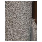Rolled Gray Cut-Pile Carpet
