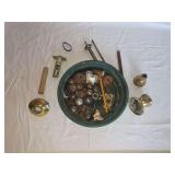 Assorted Hardware, Door Knobs, Metal Spheres, and Miscellaneous Workshop Components
