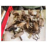Group of Steel Animal Traps with Chains