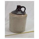 Salt-Glazed Stoneware Jug with Brown Slip Top and Single Handle