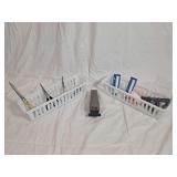 Hair Grooming Kit with Electric Trimmer, Scissors, and Storage Baskets