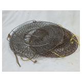 Two Collapsible Wire Mesh Fish Baskets
